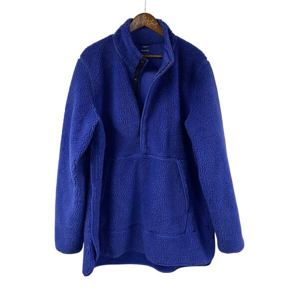 Nike Yoga Fleece Sherpa Pinnacle Pullover Blue Men’s Large - Picture 1 of 12